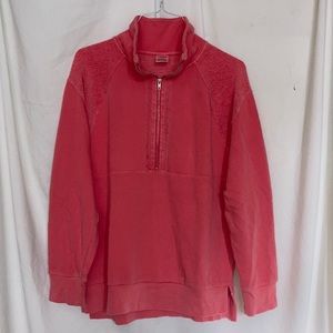 PINK half-zip pullover • size Medium